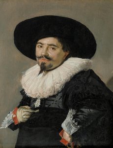 Saksan kieli: Bildnis eines Mannes Miehen muotokuva, mahdollisesti Palamedes. tekijältä Frans Hals