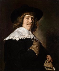 Muotokuva nuoresta miehestä pitelemässä käsinettä, c1650. tekijältä Frans Hals