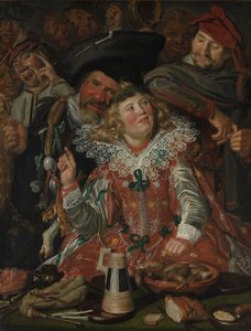 Shrovetide Revelers (The Merry Company) n. 1615 (öljy kankaalle) tekijältä Frans Hals