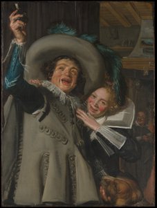 Nuori mies ja nainen majatalossa tekijältä Frans Hals