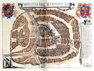 Moskovan kartta, 1572 tekijältä Frans Hogenberg
