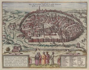 Jerusalemin kartta Lähettäjä: Jansson, tammikuu Kartta Espanjan maineikkaista kaupungeista, Amsterdam, 1657, 1657 tekijältä Frans Hogenberg