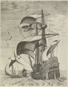 Un vaixell de guerra escortat per una galera Acaben els vaixells de vela (títol de la sèrie).