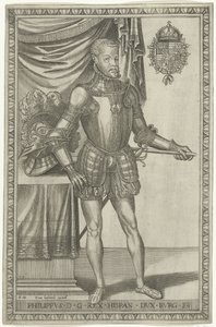 Espanjan kuninkaan Philip II:n muotokuva Täyspitkät muotokuvat kuninkaista ja kuningattareista (sarjan nimi) tekijältä Frans Huys