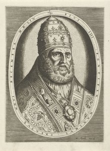 Paavi Pius IV:n muotokuva Kuninkaat, kuningattaret, prinssit ja prinsessat (sarjan nimi) tekijältä Frans Huys