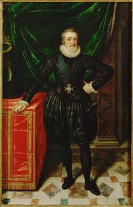 Ranskan kuningas Henrik IV mustissa hovipuvuissa ... tekijältä Frans II Pourbus