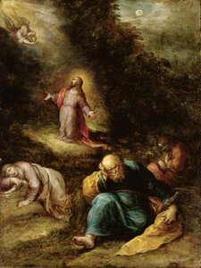 Agony in the Garden (öljy kuparille kullalla korotettuna) tekijältä Frans II the Younger Francken
