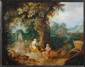 Vertumne et Pomone - Vertumnus ja Pomona ... tekijältä Frans II the Younger Francken