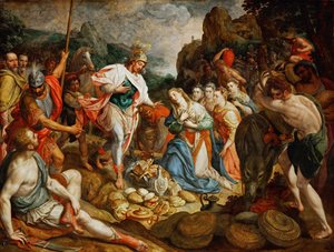 David ja Abigail - David ja Abigail, kirjoittanut Pourbus, Frans, vanhempi (1546-1581). Öljy puulle, n. 1575. Mitat : 158x208 cm. Taidehistoriallinen museo, Vienne