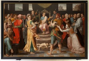 Salomonin tuomio. François Pourbus vanhin, Frans Pourbus de Oudere. 1500-luku (öljy puulle)