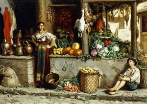 Vihannesmarkkinat; Vihannestori, 1874 tekijältä Frans Meerts