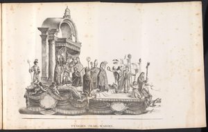 Toinen kelluva kulkue Saint Rumboldille, 1825 Tweeden Prael-waegen (otsikko esineessä)