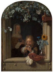 Poika puhaltaa kuplia, 1663