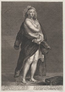 Muotokuva Helena Fourmentista, Rubensin toisesta vaimosta, turkki olkapäillään, 1728., 1728 tekijältä Frans van Stampart