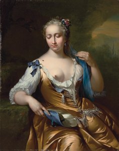 Nainen maisemassa kärpänen olkapäällään: kosketuksen allegoria, 1742