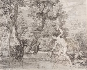 Narcissus ja Echo, 1600-luku. tekijältä Frans van der Neve