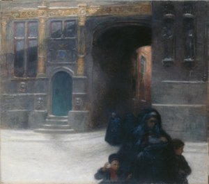 Kullatut talot Bruggessa (öljy kankaalle) tekijältä Frantz Charlet