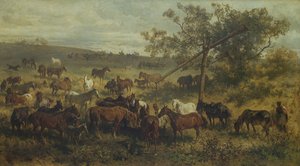Hevoset kourun luona, 1800-luku