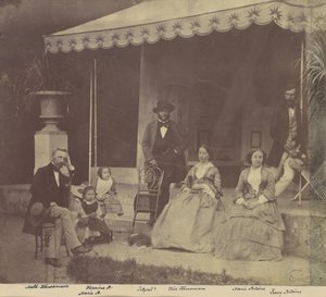 [Antoinen ja Höusermannin perheiden ryhmämuotokuva], 1850-60-luku.