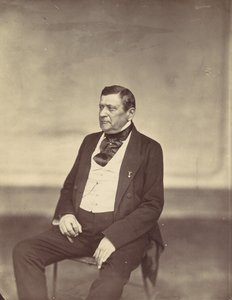 [Istuva mies valkoisessa liivissä ja tummassa takissa], 1850-60-luku. tekijältä Franz Antoine