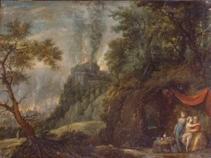 Loot ja hänen tyttärensä, 1720-luku tekijältä Franz Anton Hartmann