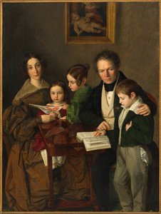 Säveltäjä Johann Baptist Gänsbacher 1778-1844 perheineen, n. 1838. tekijältä Franz Anton Stecher