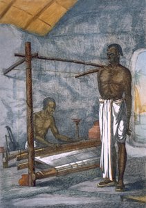 Kutoja, teoksesta "Hindut tai heidän tapojensa, asujensa ja seremonioidensa kuvaus", noin 1808-12 (värillinen etsaus).