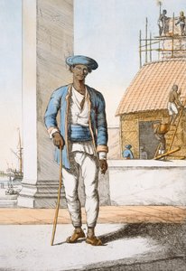 Merimies, teoksesta "Hindut, tai niiden tapojen, pukujen ja seremonioiden kuvaus", n. 1808-1812 (värillinen etsaus) tekijältä Franz Balthazar Solvyns