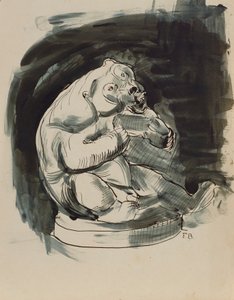 Istuva Malesian karhu tekijältä Franz Barwig d. Ä.