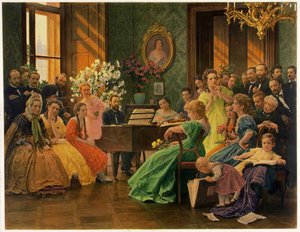 Bedrich Smetana ystäväpiirissä vuosina 1865, 1923.