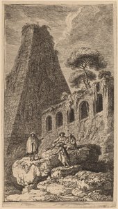 Seston pyramidi lähellä St. Paulin portteja Roomassa tekijältä Franz Edmund Weirotter