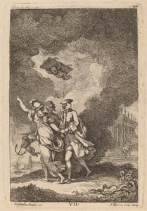 Roomaan tulemisessa: pl. 7 tekijältä Franz Edmund Weirotter after Étienne de Lavallée Poussin