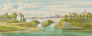 Radetzkyn silta Wien-joen yli ja sen yhtymäkohta Tonavaan tekijältä Franz Gerasch