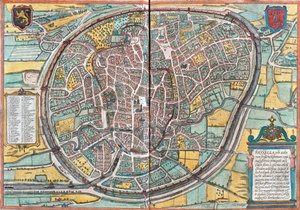 Bruxellesin kartta (Bruxella), Belgia (etsaus tekijältä Franz Hogenberg