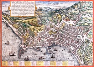 Napolin suunnitelma (Neapolis), Italia (etsaus tekijältä Franz Hogenberg