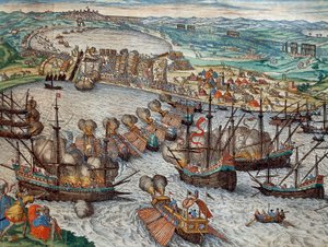 Charles V:n La Goulette ja Tunisin vangitseminen tekijältä Franz Hogenberg
