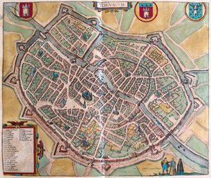 Tournai, Belgia (kaiverrus tekijältä Franz Hogenberg