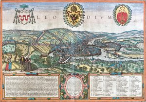 Näkymä Liegestä (Leodium), Belgia (etsaus tekijältä Franz Hogenberg