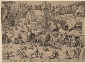 Kylämessut Hobokenissa tekijältä Franz Hogenberg after Pieter Bruegel the Elder