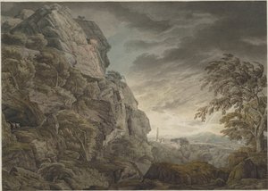 Sankarillinen maisema ukkosmyrskyssä, n. 1790.