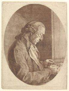 Muotokuva taiteilijasta, joka luonnostelee muotokuvaa, 1799. tekijältä Franz Jakob Josef Ignatz von Predl