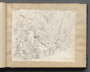 Àlbum amb vistes de Roma i voltants, Estudis del Paisatge, pàgina 03a: A villa Walkonsky. finlandès tekijältä Franz Johann Heinrich Nadorp