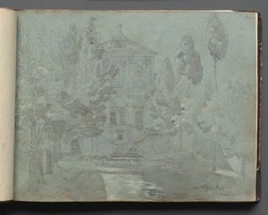Albumi näkymistä Roomaan ja ympäristöön, Maisematutkimukset, sivu 05a: Saint Isidoro. tekijältä Franz Johann Heinrich Nadorp