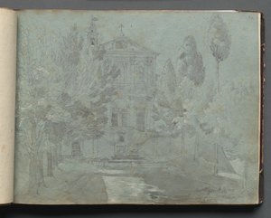 Albumi näkymistä Roomaan ja ympäristöön, Maisematutkimukset, sivu 05a: "Saint Isidoro" tekijältä Franz Johann Heinrich Nadorp