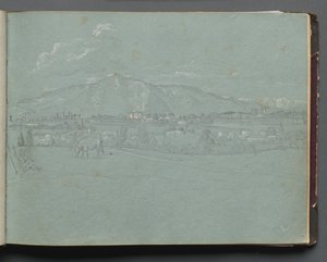 Albumi näkymistä Roomaan ja ympäristöön, Maisematutkimukset, sivu 10a: Roman Landscape. tekijältä Franz Johann Heinrich Nadorp