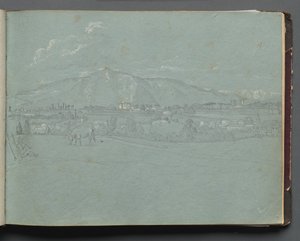 Albumi näkymistä Roomaan ja ympäristöön, Maisematutkimukset, sivu 10a: Roman Landscape tekijältä Franz Johann Heinrich Nadorp