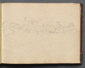 Albumi näkymistä Roomaan ja ympäristöön, Maisematutkimukset, sivu 16a: Roman View. tekijältä Franz Johann Heinrich Nadorp