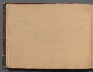 Albumi näkymistä Roomaan ja ympäristöön, Maisematutkimukset, sivu 19b: Luonnos veneestä. tekijältä Franz Johann Heinrich Nadorp