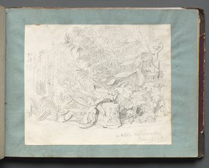 Albumi näkymistä Roomaan ja ympäristöön, Maisematutkimukset, sivu 24a: Villa Walkonskyssa. tekijältä Franz Johann Heinrich Nadorp