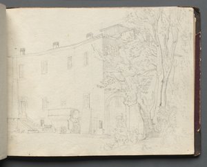 Albumi näkymistä Roomaan ja ympäristöön, Maisematutkimukset, sivu 31a: Roman Architectural Study tekijältä Franz Johann Heinrich Nadorp